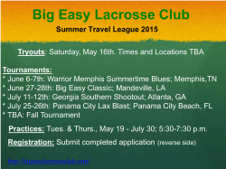 Big Easy Lacrosse â Info & Application 2015