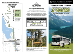Glacier Park Express Summer Bus Route Schedule