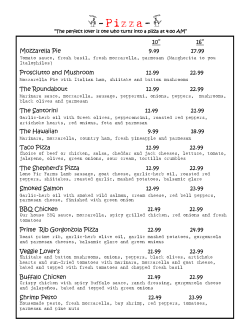 Lunch and Dinner Menu - Big Rock Cafe & Grocery