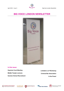 Big Voice London Newsletter April 2015