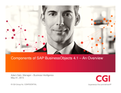 Components of SAP BusinessObjects 4.1 â An