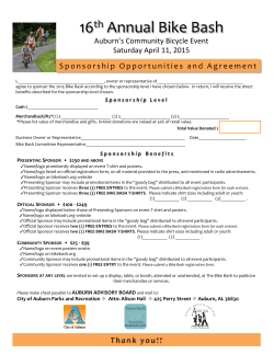 2015 Auburn Bike Bash Sponsorship Registration Form