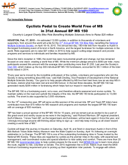 2015 BP MS 150 Press Release - Bike MS