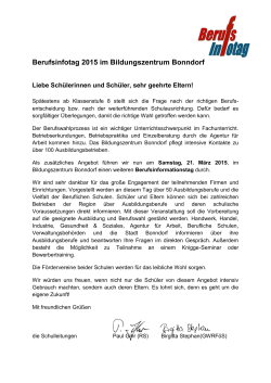 Berufsinfotag 2015 im Bildungszentrum Bonndorf