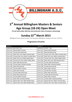3 Annual Billingham Masters & Seniors Age Group (18