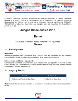 Juegos Binacionales 2015 Remo Bases