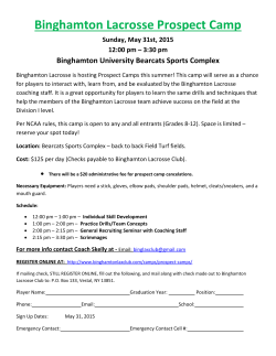 Binghamton Lacrosse Prospect Camp