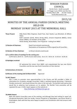 18 May â Minutes - Binham Parish Council