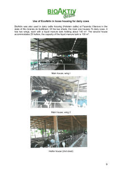 9 Use of EcoAktiv in loose housing for dairy cows