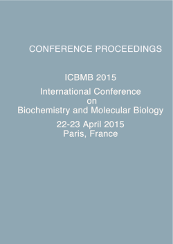 Conference Proceedings - ICBMB 2015 International Conference on