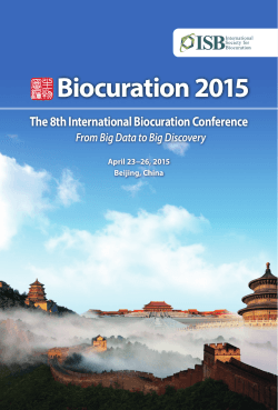 the Abstract Booklet - 8th International Biocuration Conference
