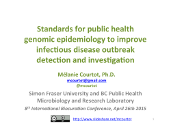 Standards for public health genomic epidemiology to improve