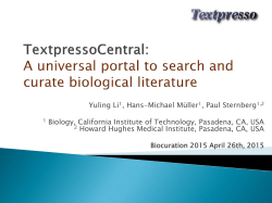 TextpressoCentral: A universal portal to search and curate biological