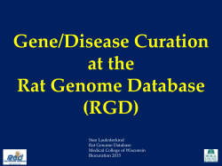 Gene/Disease Curation at the Rat Genome Database (RGD)