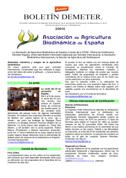 Newsletter 2/2015 - AsociaciÃ³n de Agricultura BiodinÃ¡mica de EspaÃ±a