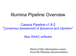 Melissa Kramer: Illumina Pipeline Overview