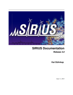 SIRIUS manual