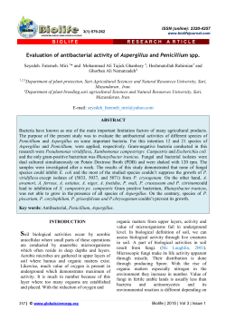 Evaluation of antibacterial activity of Aspergillus and