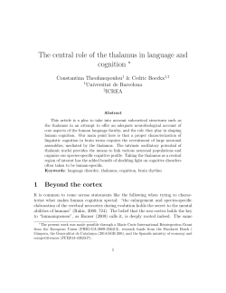 The central role of the thalamus in language and cognition