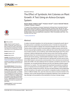The Effect of Symbiotic Ant Colonies on Plant Growth