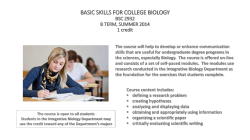 BASIC SKILLS FOR COLLEGE BIOLOGY BSC 2932 B TERM