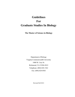 Biology Master`s Guidelines 2015 - Department of Biology