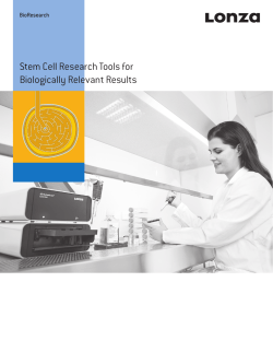 Stem Cell Research Tools for Biologically Relevant