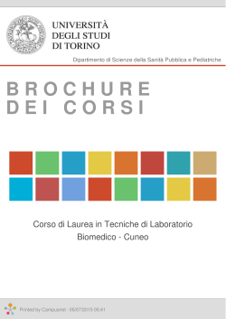 Brochure dei corsi  - Corso di Laurea in Tecniche di Laboratorio