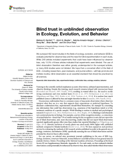 Blind trust in unblinded observation in Ecology, Evolution