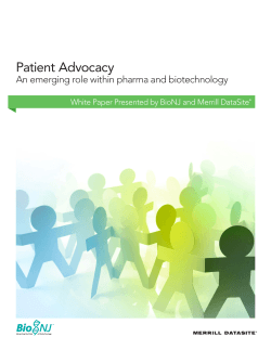 Patient Advocacy: An emerging role within pharma and