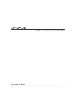 The MVAPACK Manual (2015-04-16)