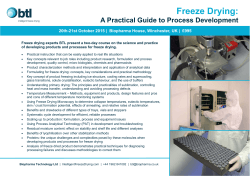 Freeze Drying: - The Biopharma Group