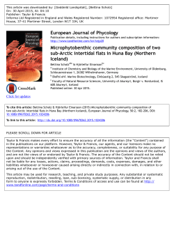 Microphytobenthic community composition of two sub-Arctic