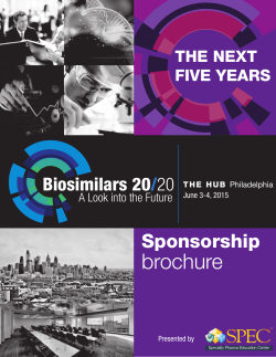 Sponsor Brochure - Biosimilars 20/20