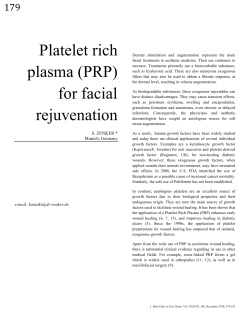 Platelet rich plasma (PRP) for facial rejuvenation