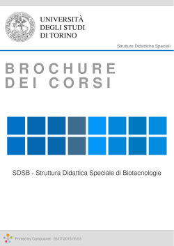 Brochure dei corsi  - SDSB - Struttura Didattica Speciale di
