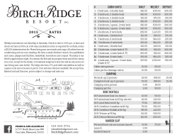 Rate Sheet PDF - Birch Ridge Resort