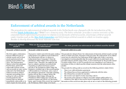 Enforcement of arbitral awards in the Netherlands