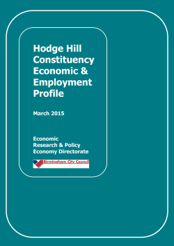 Hodge Hill Constituency Economic & Employment Profile