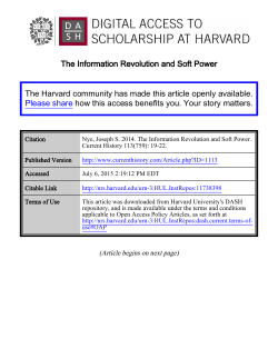 The Information Revolution and Soft Power The Harvard