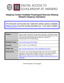 Intergroup Contact Facilitates Physiological Recovery