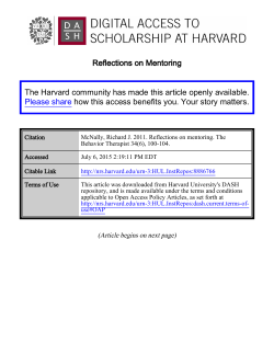 Reflections on Mentoring The Harvard community has made