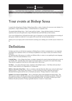 Bishop Sessa Event Menus & Beverage Packages