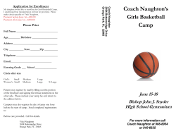 GIrls` Basketball Camp brochure