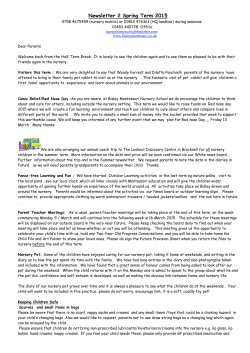 Newsletter 2 Spring Term 2015 - Bisley Montessori Nursery School