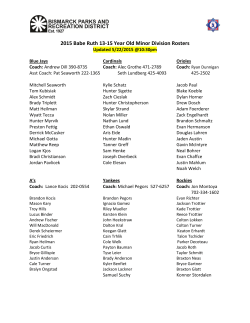 2015 Babe Ruth 13-15 Year Old Minor Division Rosters