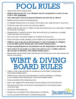 pool rules - Bismarck Parks & Recreation