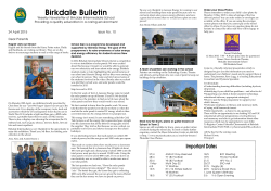 Issue 10 - the Birkdale Intermediate School website