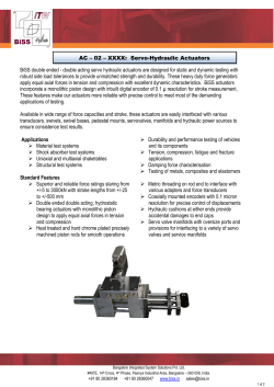 BiSS double ended - double acting servo hydraulic actuators are