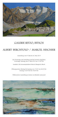 GALERIE RITZO, BITSCH ALBERT BERCHTOLD / MARCEL
